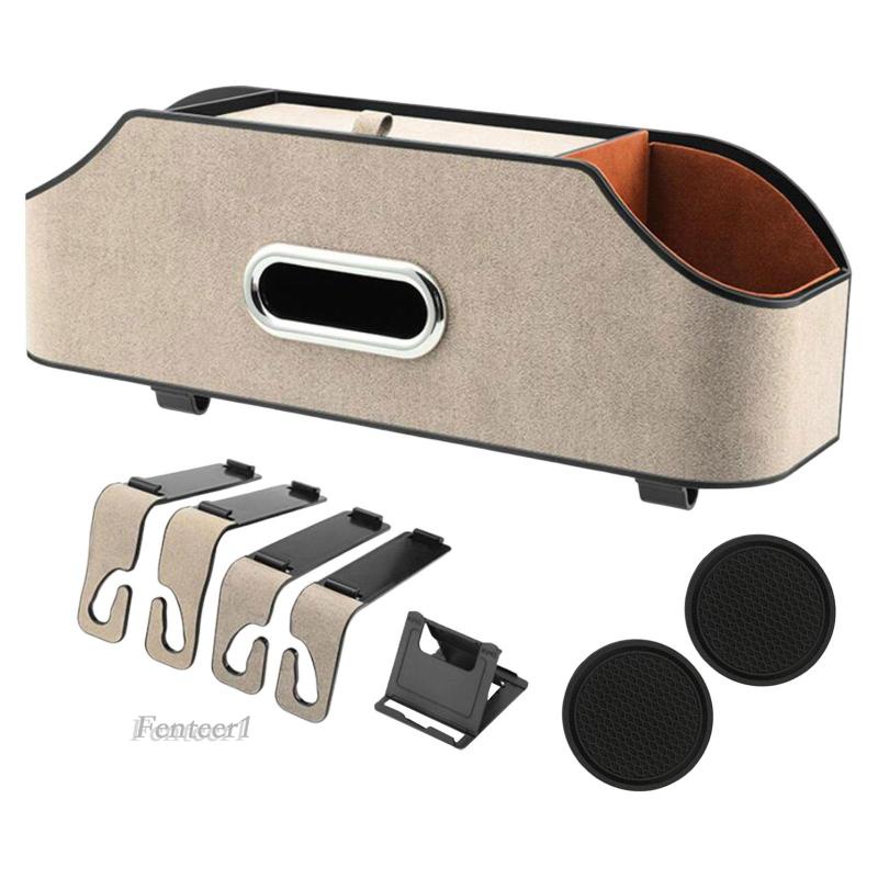 [Fenteer1] Hộp Đựng Khăn Giấy Đa Chức Năng Treo Ghế Ngồi Xe Hơi