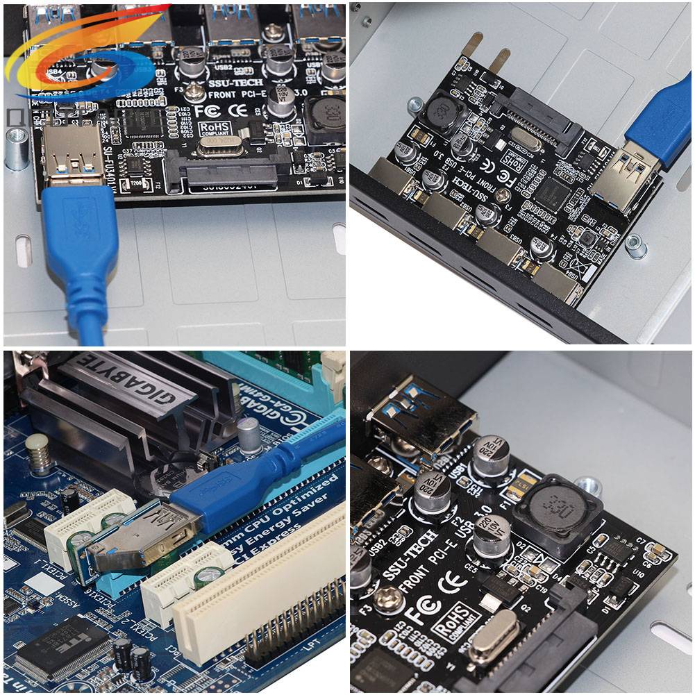 Thẻ Mở Rộng SSU FU3401 PCI-E Sang 4 Cổng USB 3.0 PCI Cho Máy Tính Bàn