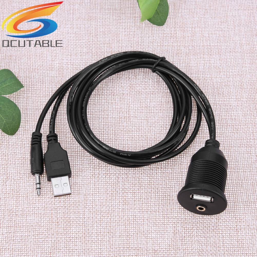 Dây Cáp Nối Dài Cho Bảng Điều Khiển Xe Hơi Moto USB 2.0 3.5mm M / F AUX