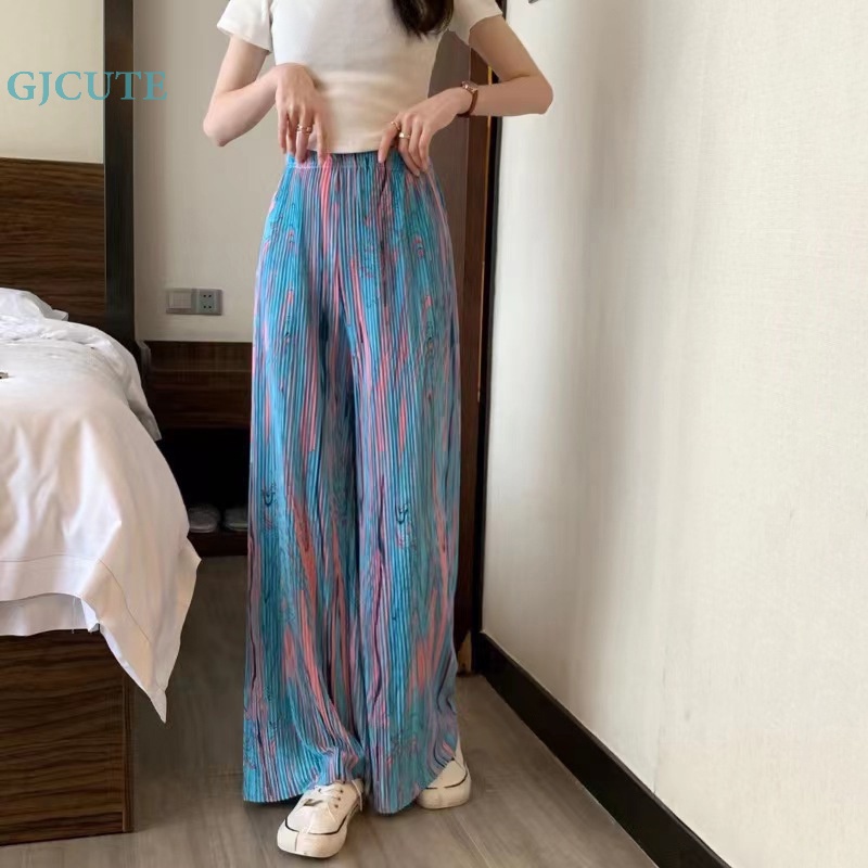 Gjocute Quần Thể Thao Ống Rộng Nhuộm Màu Thời Trang Mùa Hè