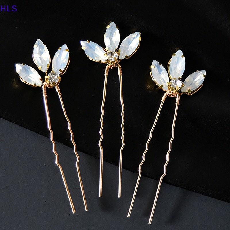 Set 3 Ghim Cài Tóc Chữ U Đính Đá Pha Lê Cho Cô Dâu