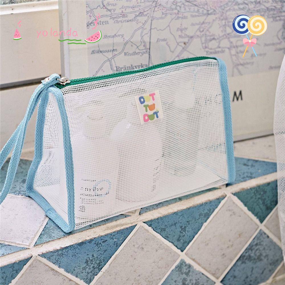 YOLA Túi Lưới Nylon Đựng Mỹ Phẩm Thời Trang Nhỏ Gọn Cho Du Lịch
