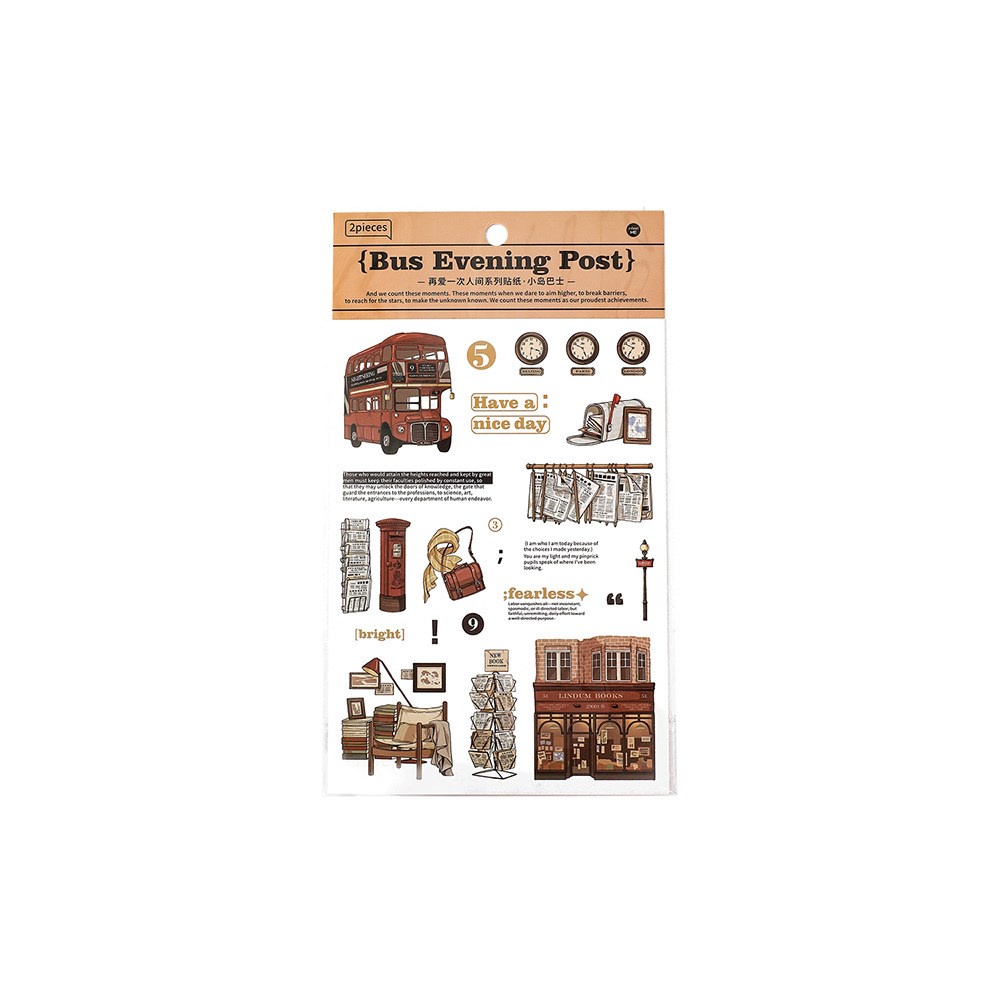 Bộ 2 Miếng Dán Hình Tách Cà Phê Vintage Trang Trí Sổ Tay DIY