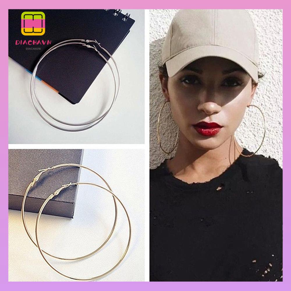 DIACHAVN 1 Đôi Bông Tai Tròn Thời Trang Dành Cho Nữ