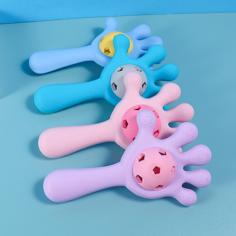 Silicone Lục Lạc Đồ Chơi Bằng Silicon Hình Bàn Tay Cho Bé