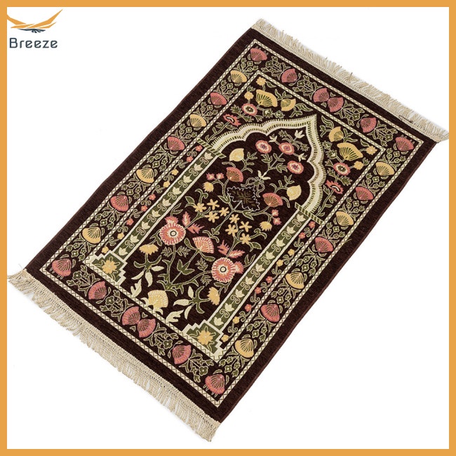 Thảm Cầu Nguyện Hình Chữ Nhật Dày Gọn Nhẹ Phối Tua Rua Cho Eid Du Lịch Ramadan