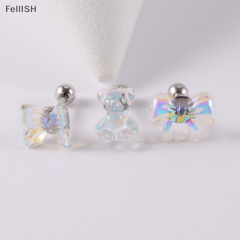 1 Đôi Bông Tai Hình Nơ Bướm / Gấu Thời Trang 439br