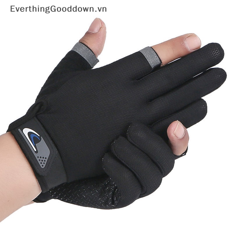 Everthinggooddown Găng Tay Câu Cá Mùa Hè Hai Ngón Chống Nắng Chống Trượt Thoáng Khí Có Thể Chạm Màn Hình Cảm Ứng Cho Nam Và