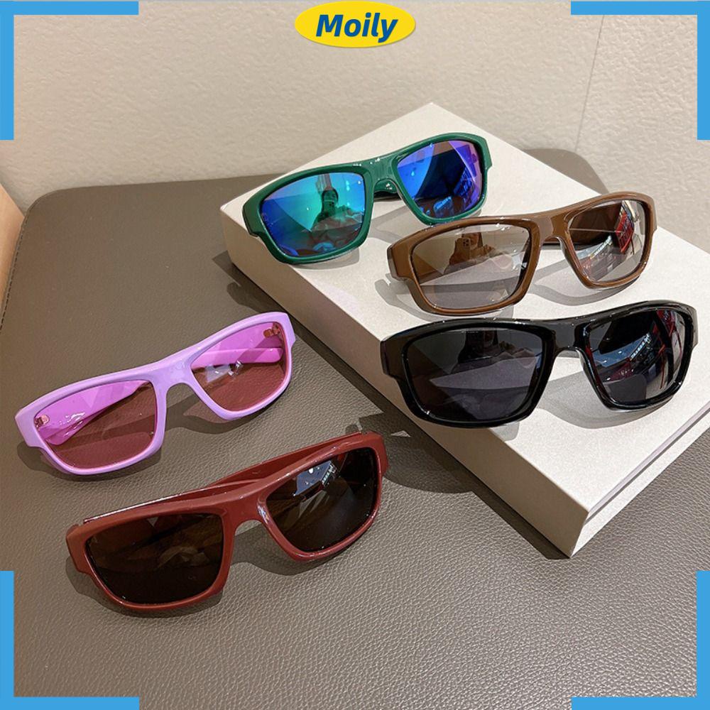 MOILYVN Kính Mát Thể Thao Chống Gió Hình Chữ Nhật Y2K Cho Nam Và Nữ