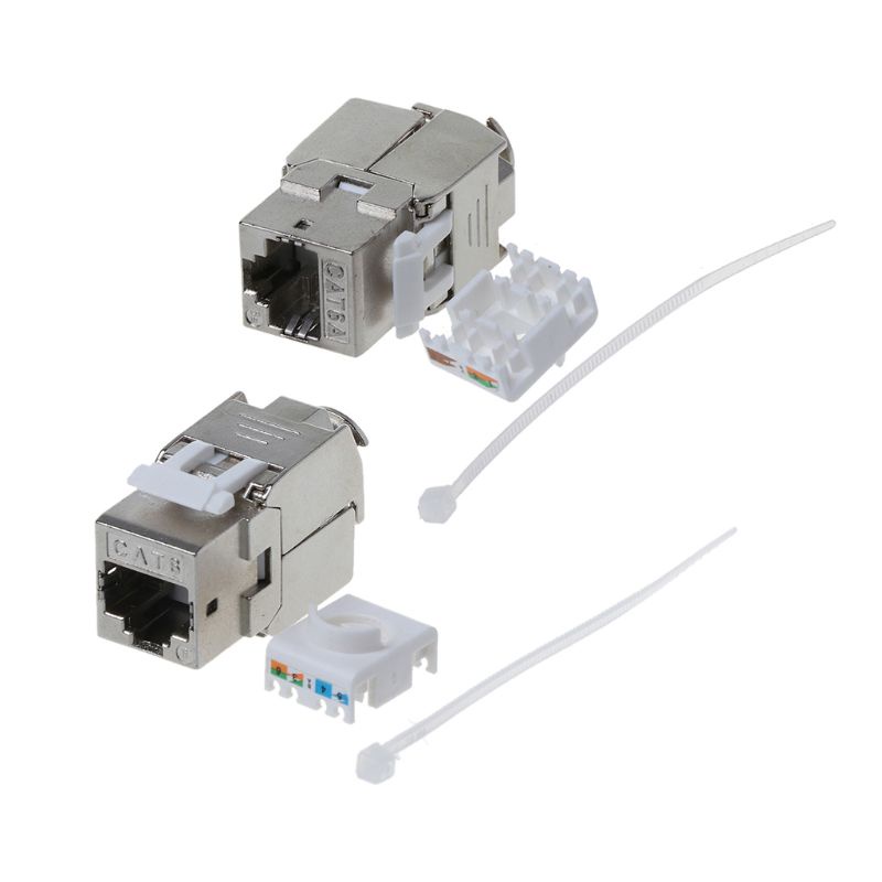 Đầu Nối Chuyển Đổi IOR RJ45 Keystone Cat6 6A FTP Chất Liệu Hợp Kim Kẽm