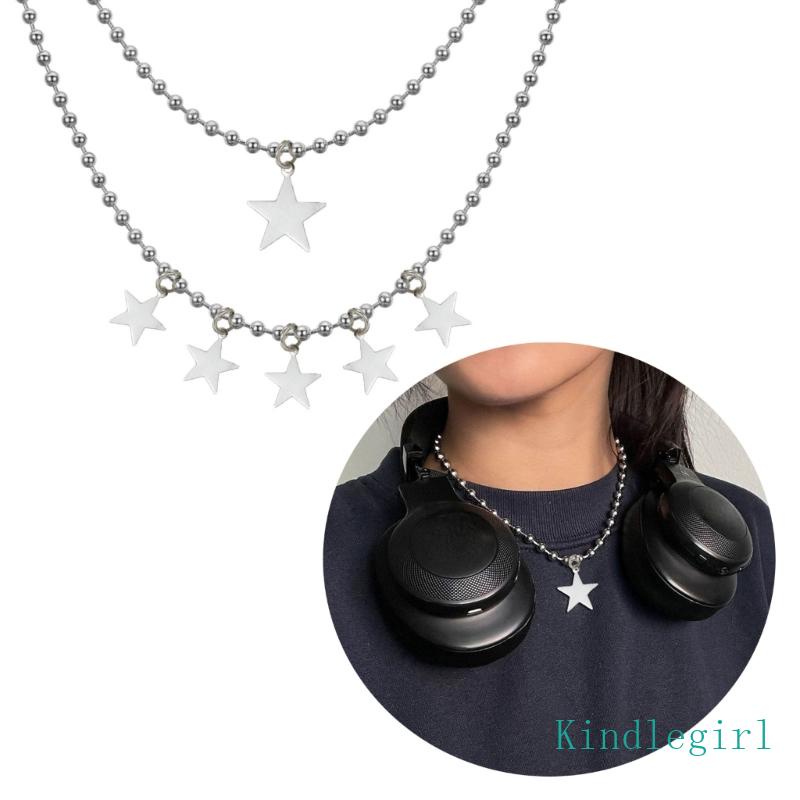 Bộ 3 Vòng cổ Choker Bằng Thép Không Gỉ Đính Hạt Hình Ngôi Sao Thời Trang Cho Nữ Y2K