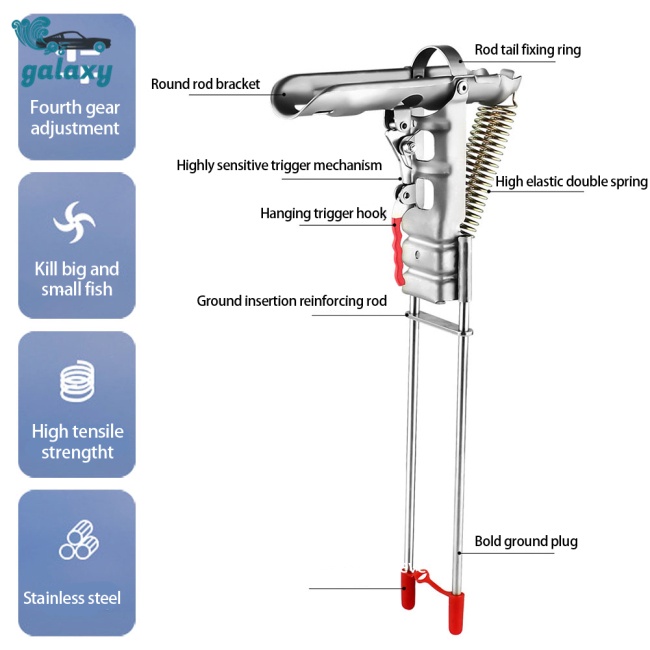 Galaxy Giá Đỡ Cần Câu Cá Tự Động Bằng Thép Không Gỉ