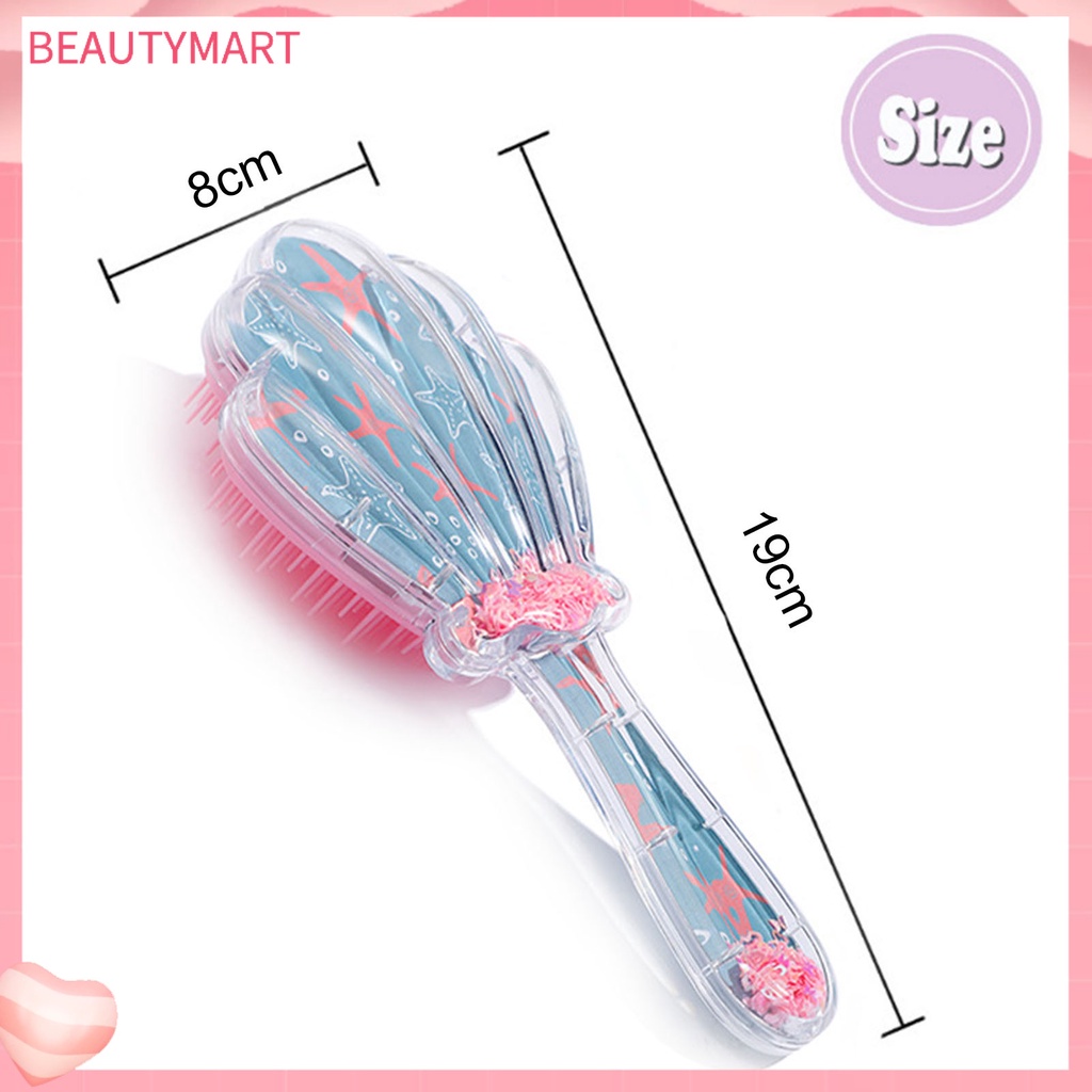 Lược Chải Tóc Đệm Khí Bằng Nhựa ABS Hình Sao Biển Màu Xanh Lá Kích Thước Nhỏ Gọn Dùng Tại Nhà