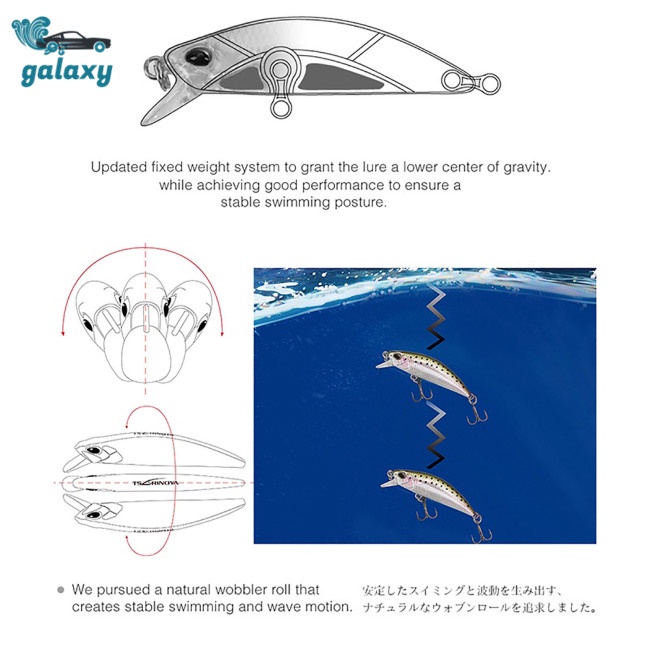 Galaxy Mồi Giả Câu Cá 5.5cm 5g 2 Lưỡi Mắt 3d