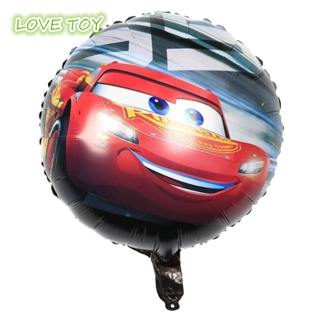 Set 6 Bong Bóng Trang Trí Tiệc Sinh Nhật In Hình Car Story