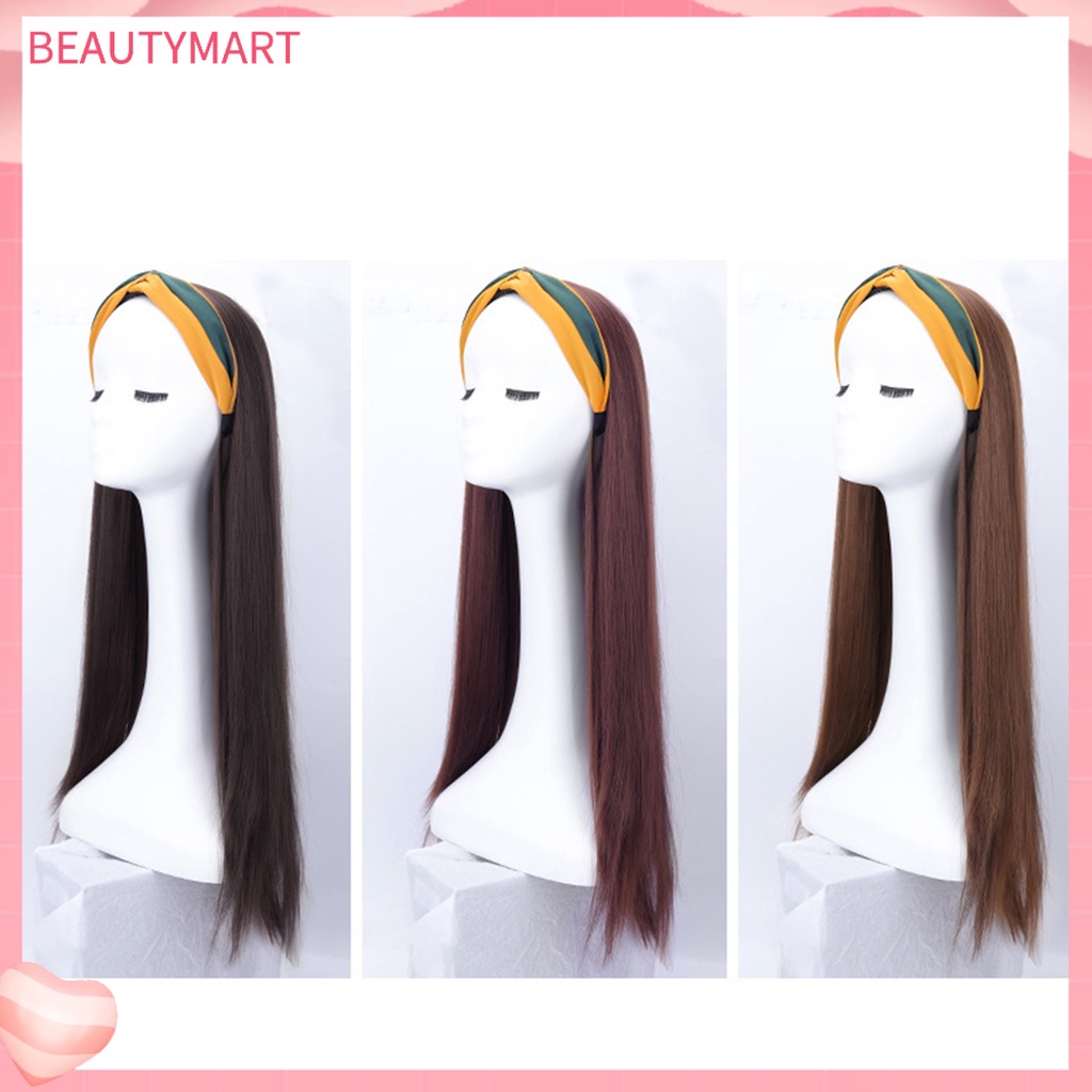 Bộ Tóc Giả Dài Thẳng Mềm Mại Màu Đen Tự Nhiên Thoải Mái Dễ Sử Dụng