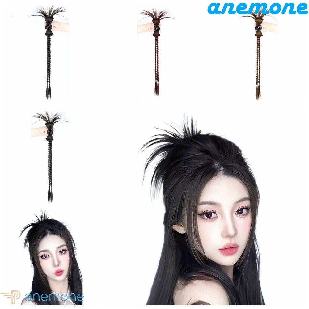 Búi Tóc Giả Thẳng Dài Màu Nâu Tự Nhiên Dành Cho Nữ