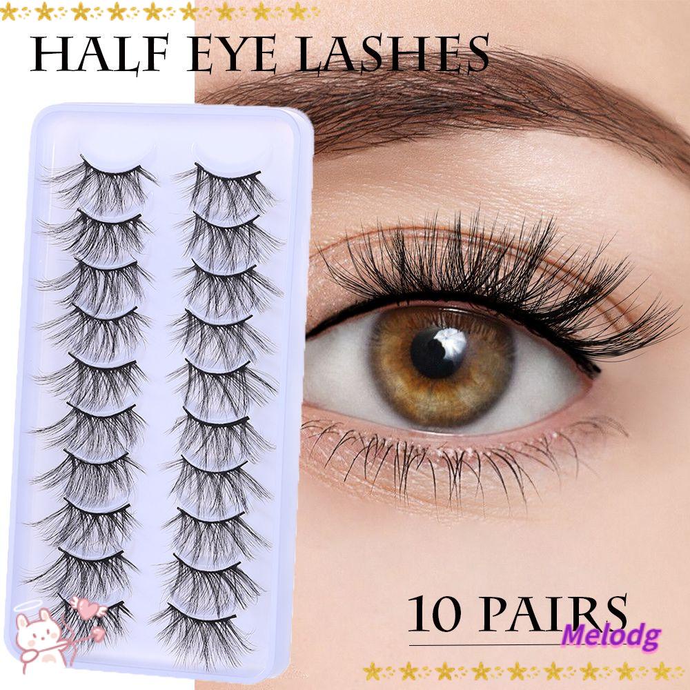 MELODG Set 10 Cặp Lông Mi Giả Handmade Tái Sử Dụng Tiện Lợi