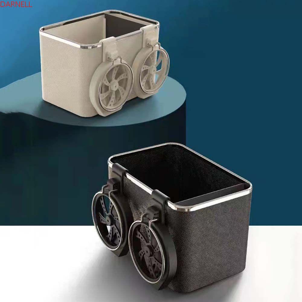 DARNELL Hộp Đựng Đồ Dùng 2 Trong 1 Bằng Nhựa Sức Chứa Lớn Đa Năng Kèm Giá Đỡ Cốc Nước Tiện Dụng Cho Xe Hơi Ốp