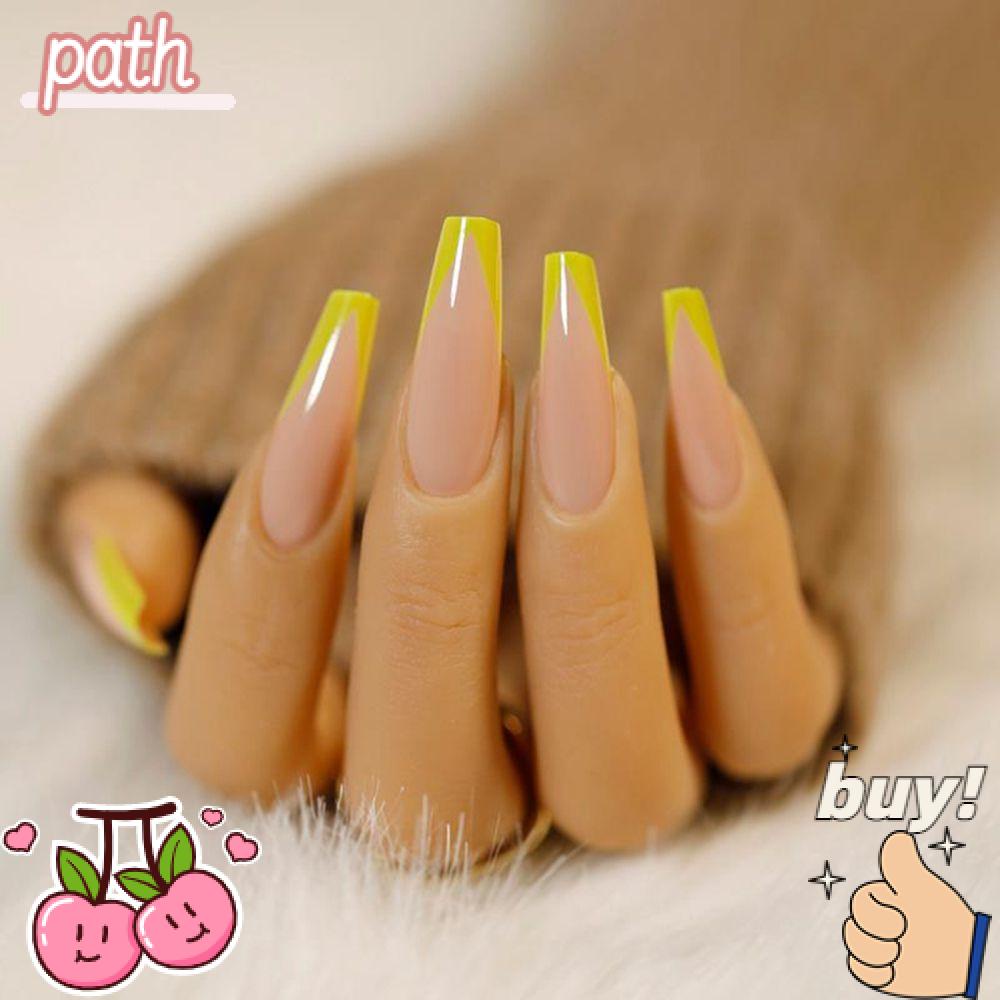 PATH Hộp 24 Móng Tay Giả Đuôi Dài Che Phủ Toàn Diện