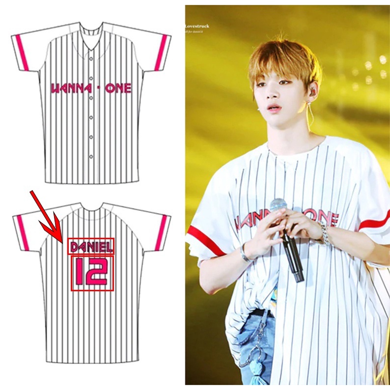 Áo Bóng Chày In Chữ wanna one 4xl 4xl
