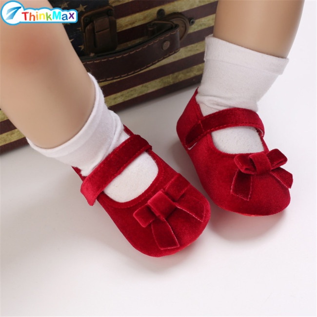 Thinkmax 1 Đôi Giày Công Chúa Đế Mềm Thắt Nơ Cho Bé Gái Từ 0-18 Tháng Tuổi