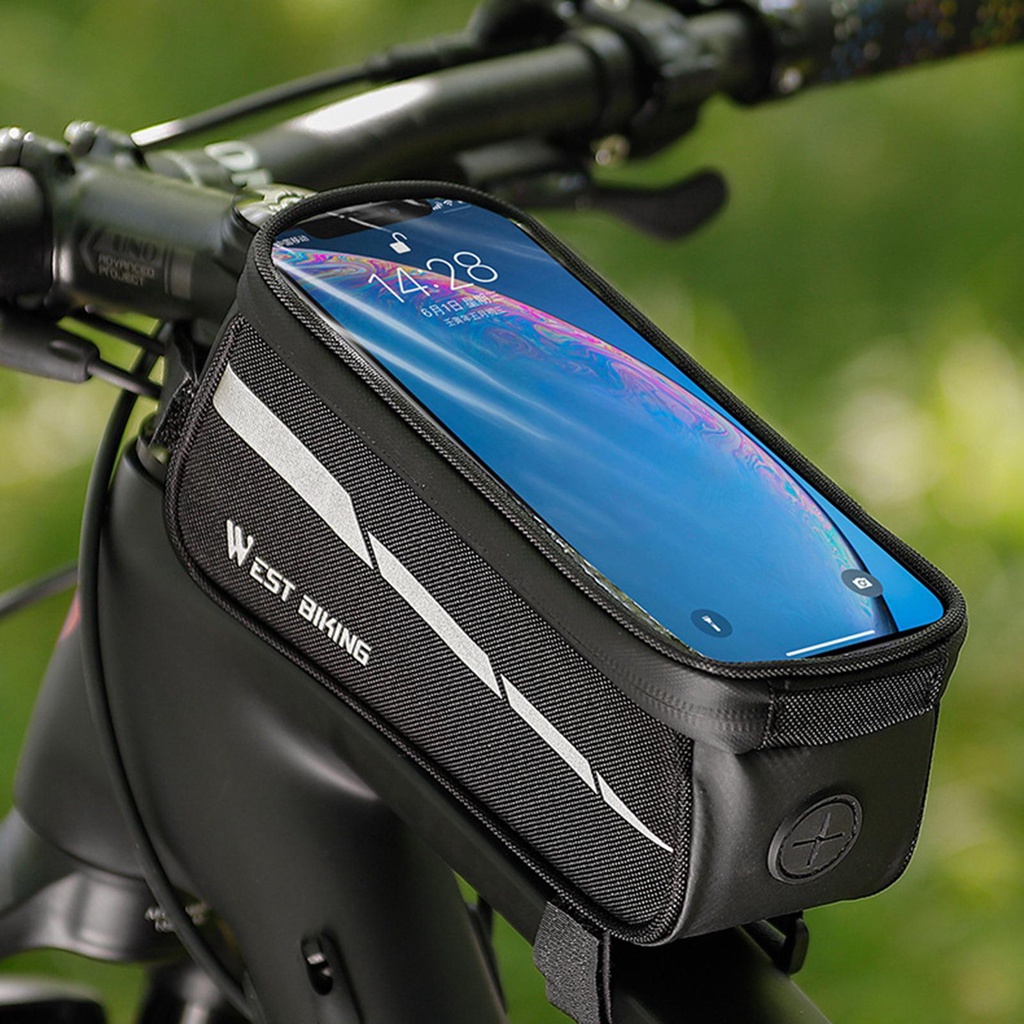 (CD) Túi Đựng Điện Thoại Cảm Ứng Màn Hình Kép Có Khóa Kéo Đôi Cho Tất Cả Các Loại Xe Đạp
