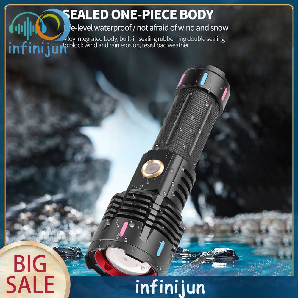 Đèn Pin LED Chống Nước IPX4 30W Type-C USB 1200-1500LM