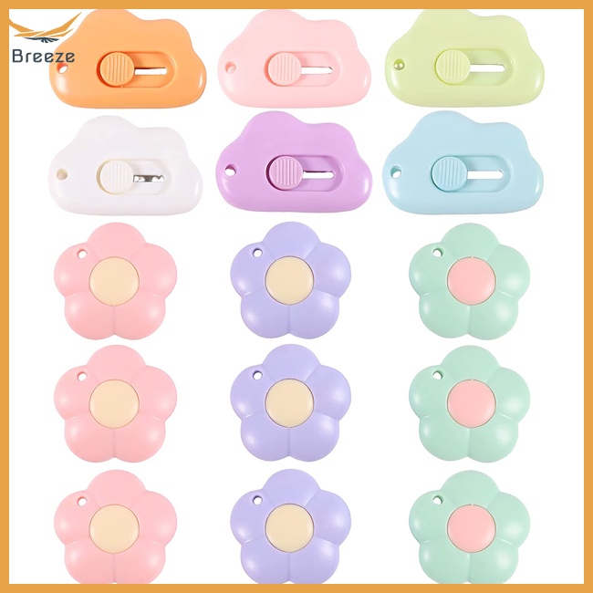 Bộ 15 Dao Cắt Giấy Mini Hình Hoa / Đám Mây / Chữ Dễ Thương Tiện Dụng Cho Gia Đình / Văn Phòng