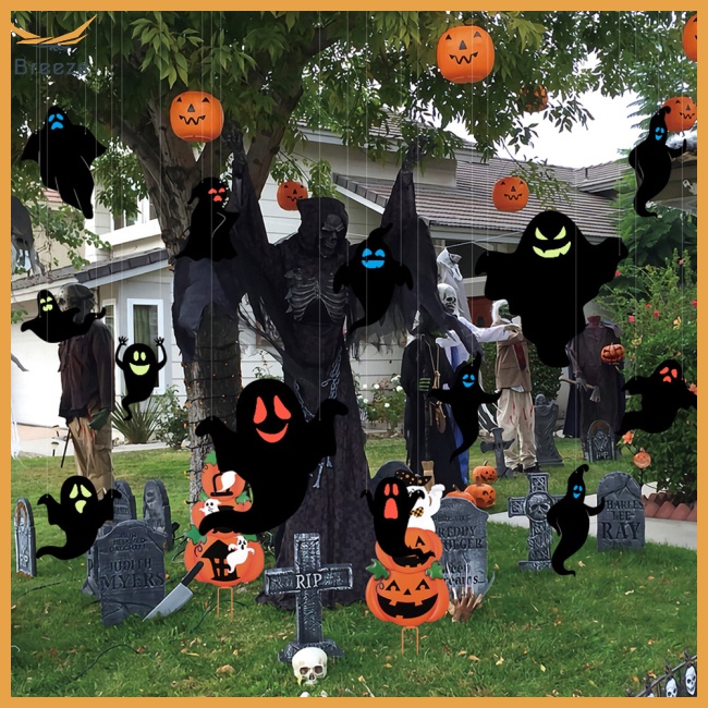 Set 12 Miếng Dán Tường Dạ Quang Chống Nước Trang Trí Halloween