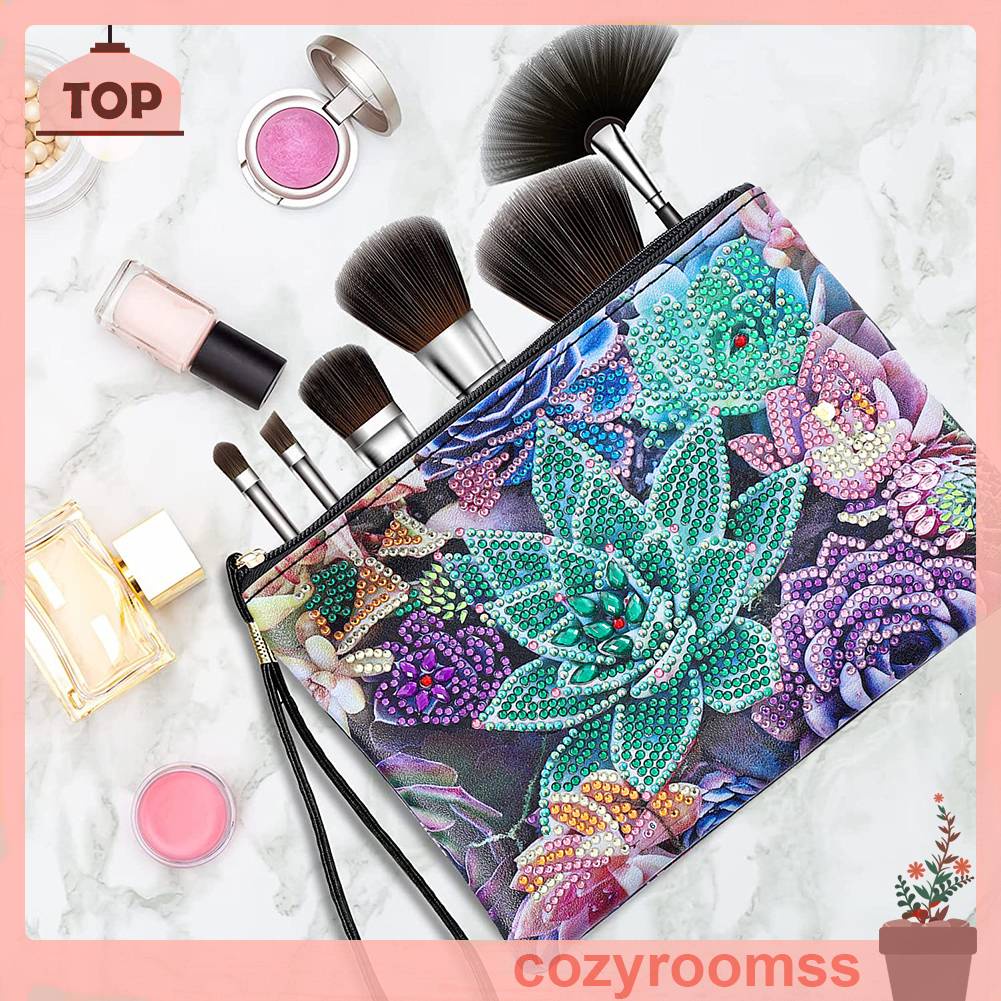 Ví Cầm Tay Đính Đá Tự Làm Họa Tiết Hoa Mosiac Cho Nữ