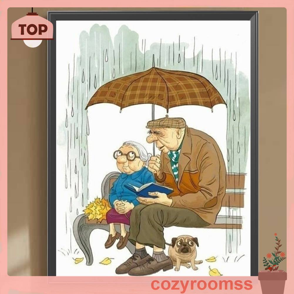 Bộ Tranh Đính Đá 5D Họa Tiết Cặp Đôi Dễ Thương Độc Đáo DIY Dùng Trang Trí Nhà Cửa