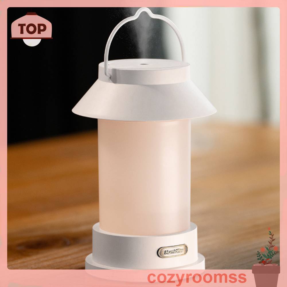 Máy Phun Sương Làm Ẩm Không Khí 400ml Tích Hợp Đèn Phong Cách Retro