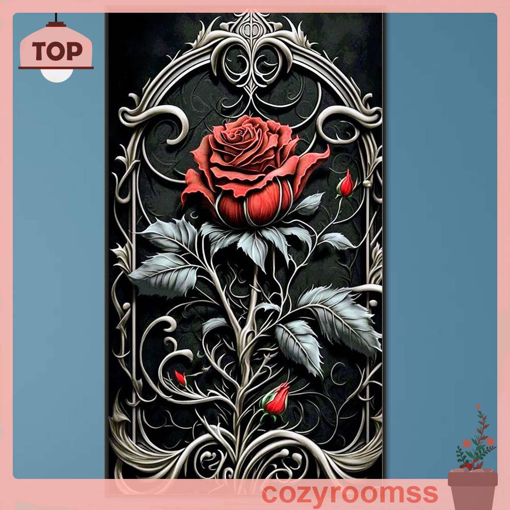 Tranh Đính Đá Kim Cương Toàn Bộ 5D DIY Hình Vẽ Hoa Trang Trí Nhà Cửa