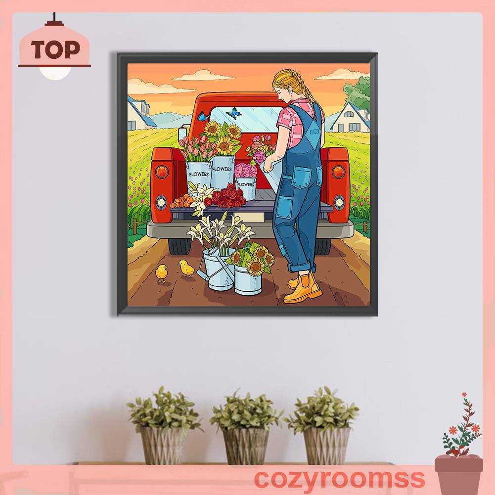 Tranh Đính Đá Kim Cương Toàn Bộ 5D DIY Hình Vẽ Xe Hơi