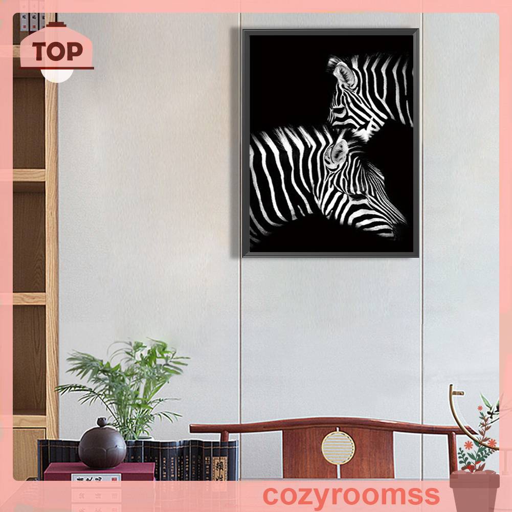 Tranh Đính Đá Kim Cương Toàn Bộ 5D DIY Hình Vẽ Ngựa Vằn