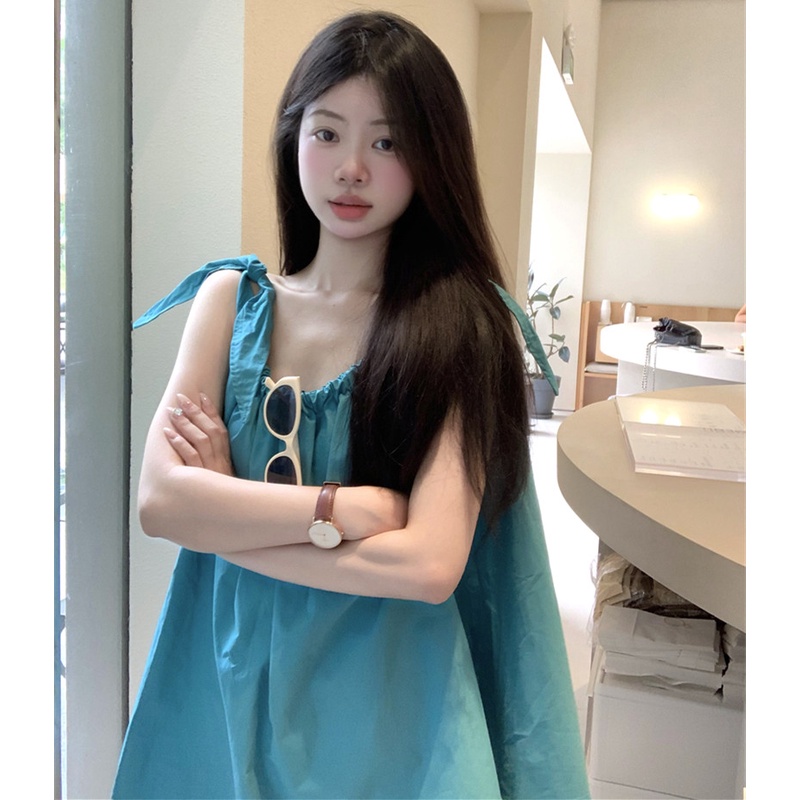 Áo Kiểu Dây Rút Không Tay Thời Trang Mùa Hè Cho Nữ