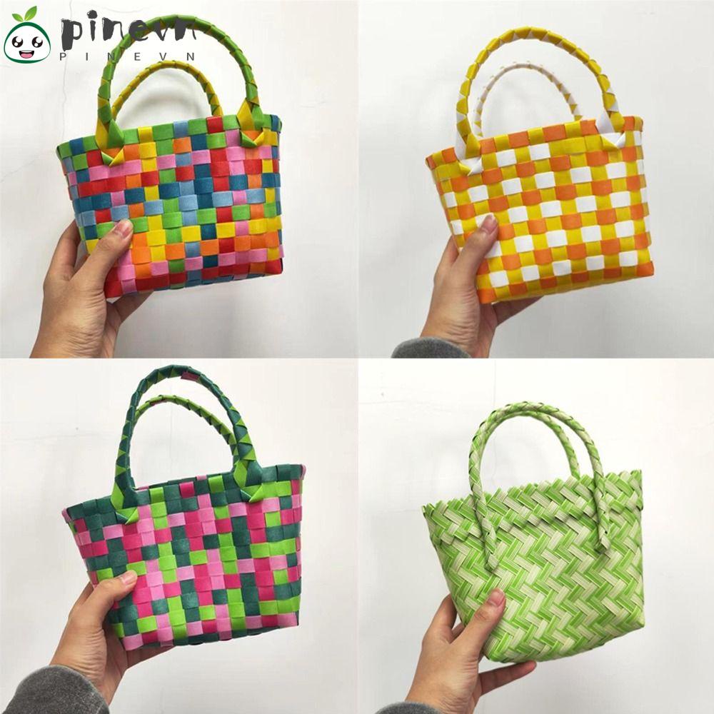 PINEVN Túi Xách Đan Lát Thời Trang Hè Cho Nữ
