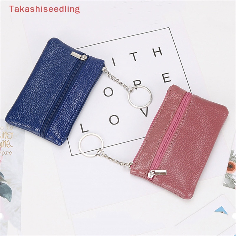 Ví Đựng Tiền Xu Mini Bằng Da PU Mềm Có Khóa Kéo Đơn Giản Cho Nam Và Nữ