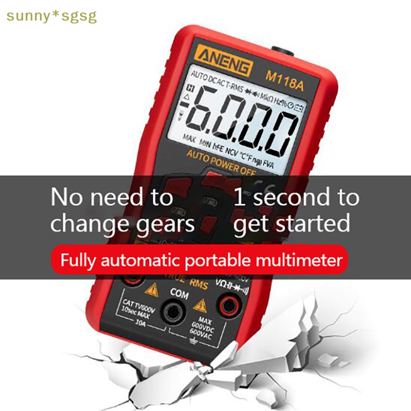Sunny * SGSG Đồng hồ vạn năng kỹ thuật số M118A Đồng hồ đo điện dung nhỏ cầm tay AC/DC Đồng hồ đo điện dung RMS
Mới
