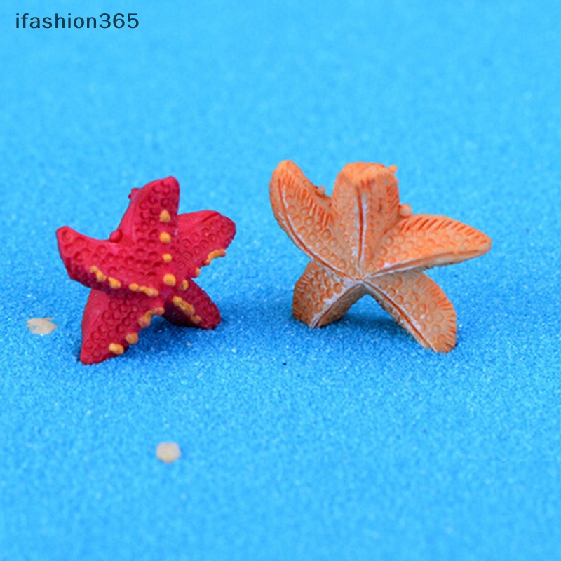 Set 2 Mô Hình Sao Biển Bằng Nhựa Resin Trang Trí Tiểu Cảnh DIY