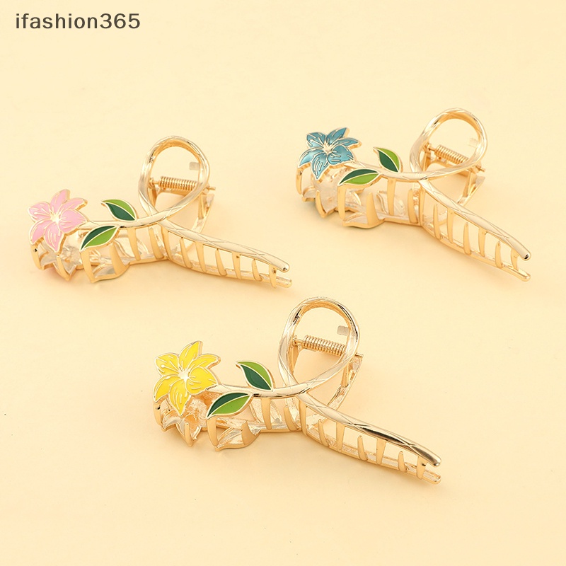 Kẹp Tóc Kim Loại Hình Hoa Lily / Cá Mập / Hình Học Thời Trang Cho Nữ ifashion365