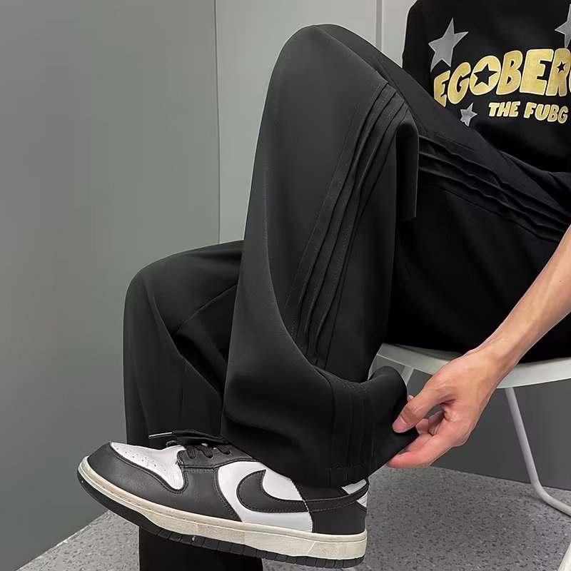 Quần Dài Dáng Rộng Chất Lụa Lạnh Thời Trang Xuân Thu Cho Nam