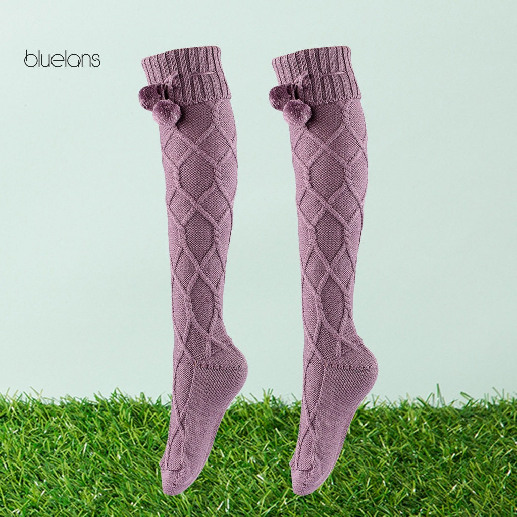 1 Đôi Tất Dệt Kim Co Giãn Thoáng Khí Chống Trượt Thời Trang Mùa Đông Cho Nữ