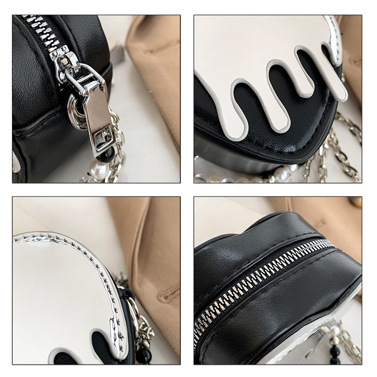 Túi xách MOWEIKAIDI kiểu dáng trái tim màu tương phản thời trang Y2K cho nữ