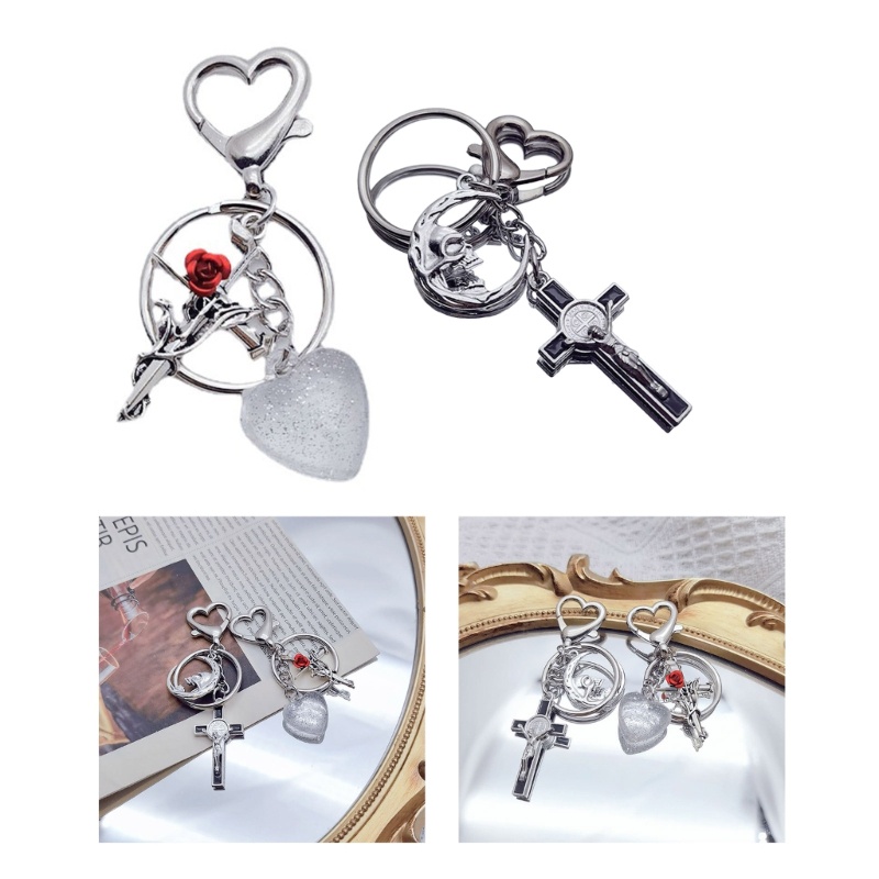 Móc Khóa Hình Mặt Trăng / Hoa Hồng / Đầu Lâu Tinh Tế Cho Nữ