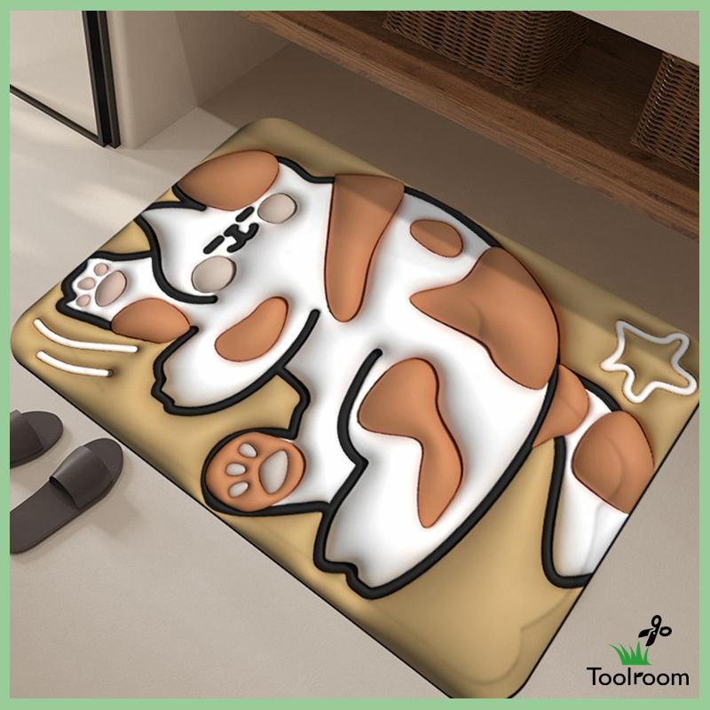 Thảm Chùi Chân Mềm Mại Thấm Hút Tốt Họa Tiết Hoa Trang Trí Cửa Trước Cửa Phòng Tắm