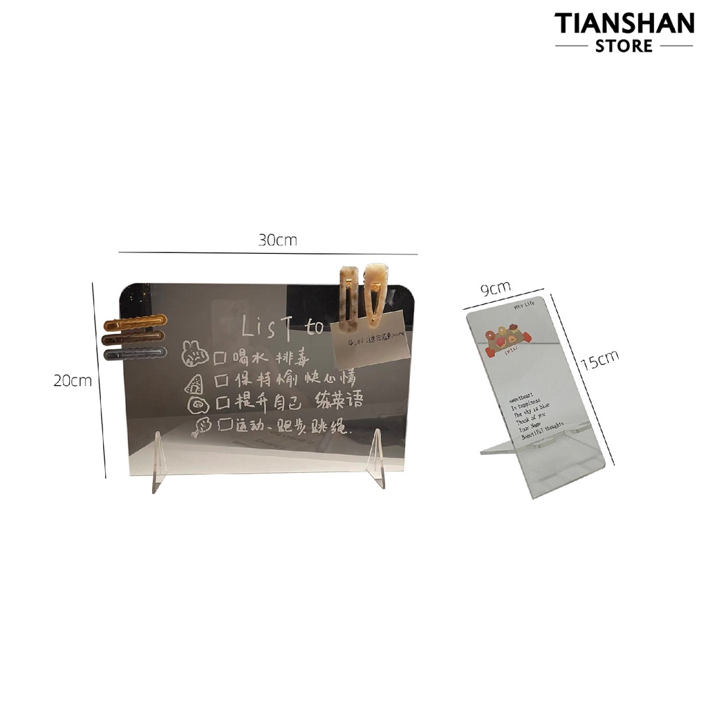 Tianshan Bảng Ghi Chú Bằng acrylic Trong Suốt Có Thể Xóa Được