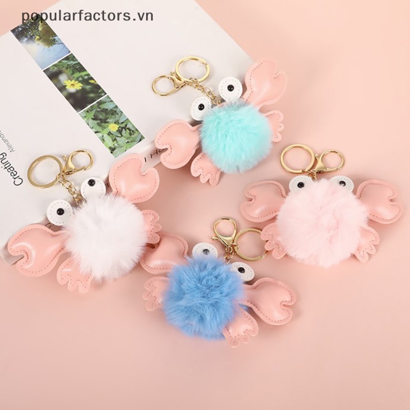 Móc Khóa Hình Con Cua Bằng Da Dễ Thương