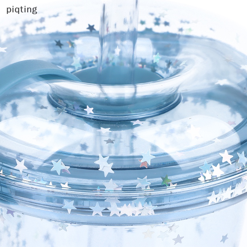 Bình Nước Nhựa Trong Suốt Dung Tích 320ml Kèm Ống Hút Tiện Lợi